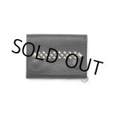 画像: CALEE/STUDS LEATHER FLAP HALF WALLET（BLACK）［スタッズレザーハーフウォレット-23秋冬］