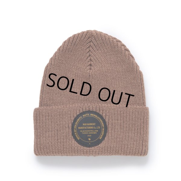 画像1: RATS/KNIT CAP CIRCLE PATCH（BROWN） 【30%OFF】［ニットキャップ-23秋冬］ (1)