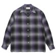 画像1: WACKO MARIA/OMBRE CHECK OPEN COLLAR SHIRT（PURPLE）［オンブレチェックオープンカラーシャツ-23秋冬］ (1)