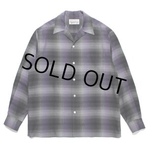 画像: WACKO MARIA/OMBRE CHECK OPEN COLLAR SHIRT（PURPLE）［オンブレチェックオープンカラーシャツ-23秋冬］