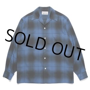 画像: WACKO MARIA/OMBRE CHECK OPEN COLLAR SHIRT（BLUE）［オンブレチェックオープンカラーシャツ-23秋冬］