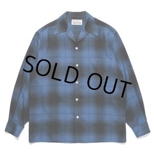 画像: WACKO MARIA/OMBRE CHECK OPEN COLLAR SHIRT（BLUE）［オンブレチェックオープンカラーシャツ-23秋冬］