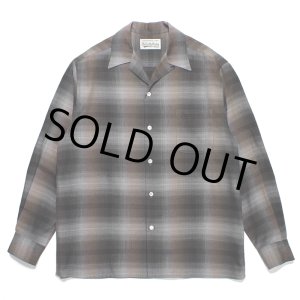 画像: WACKO MARIA/OMBRE CHECK OPEN COLLAR SHIRT（BROWN）［オンブレチェックオープンカラーシャツ-23秋冬］