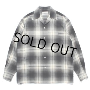 画像: WACKO MARIA/OMBRE CHECK OPEN COLLAR SHIRT（WHITE）［オンブレチェックオープンカラーシャツ-23秋冬］