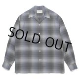 画像: WACKO MARIA/OMBRE CHECK OPEN COLLAR SHIRT（NAVY）［オンブレチェックオープンカラーシャツ-23秋冬］