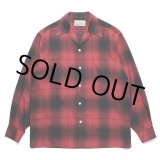 画像: WACKO MARIA/OMBRE CHECK OPEN COLLAR SHIRT（RED）［オンブレチェックオープンカラーシャツ-23秋冬］