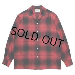 画像: WACKO MARIA/OMBRE CHECK OPEN COLLAR SHIRT（RED）［オンブレチェックオープンカラーシャツ-23秋冬］