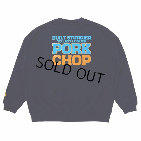 画像1: PORKCHOP/O.P. SQUARE SWEAT（NAVY）［クルーネックスウェット-23秋冬］ (1)