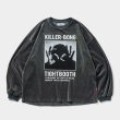 画像1: TIGHTBOOTH/HAND SIGN VELOUR LS（Charcoal）［ベロアロングスリーブ-23秋冬］ (1)