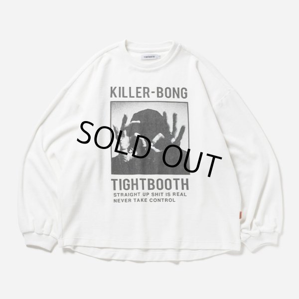 画像1: TIGHTBOOTH/HAND SIGN VELOUR LS（White）［ベロアロングスリーブ-23秋冬］ (1)