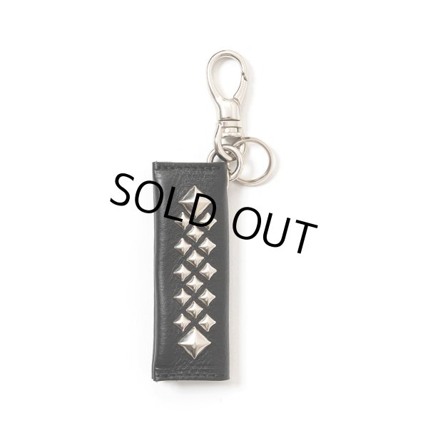 画像1: CALEE/STUDS LEATHER ASSORT KEY RING ＜TYPE III＞ C（BLACK C）［スタッズレザーキーリング-23秋冬］ (1)