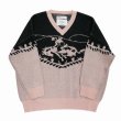 画像1: DAIRIKU/"Cowboy" Pullover Knit（Pink & Black）［プルオーバーニット-24春夏］ (1)