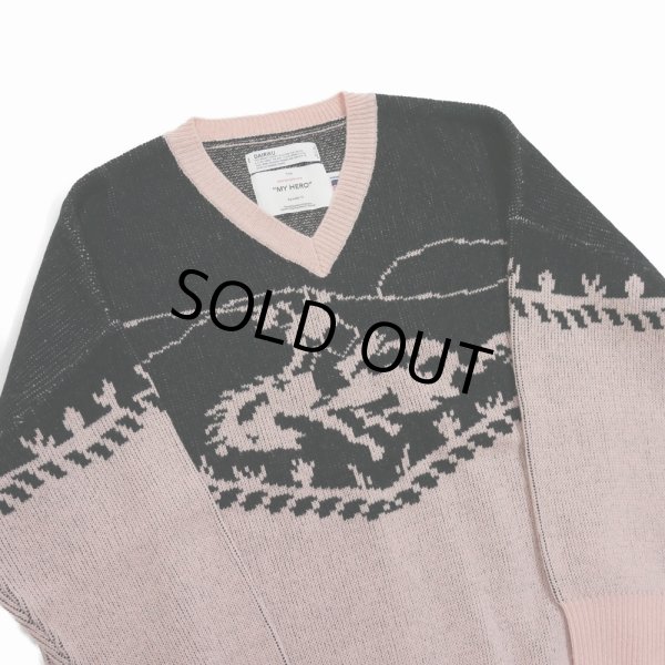 画像4: DAIRIKU/"Cowboy" Pullover Knit（Pink & Black）［プルオーバーニット-24春夏］ (4)