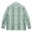 画像1: WACKO MARIA/LEOPARD OPEN COLLAR SHIRT（GREEN）［レオパードオープンカラーシャツ-24春夏］ (1)