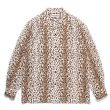 画像1: WACKO MARIA/LEOPARD OPEN COLLAR SHIRT（BROWN）［レオパードオープンカラーシャツ-24春夏］ (1)