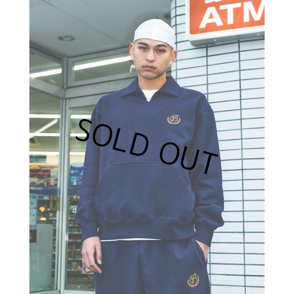 画像3: BlackEyePatch/ROYAL B EMBLEM COLLARED SWEAT PULLOVER（NAVY） (3)