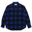 画像1: WACKO MARIA/BLOCK CHECK FLANNEL SHIRT（BLUE）［ブロックチェックフランネルシャツ-24春夏］ (1)