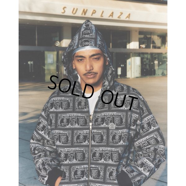画像3: BlackEyePatch/DOLLAR BILL COVERED ZIP HOODIE（OLIVE） (3)
