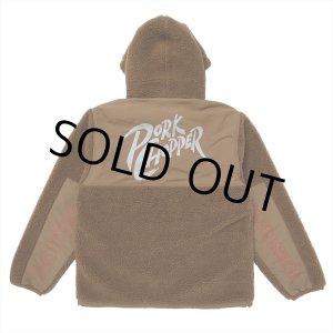 画像: PORKCHOP/BOA FLEECE ZIP UP HOODIE（BROWN）［ボアフリースジップアップフーディー-24春夏］