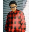 画像2: WACKO MARIA/BLOCK CHECK FLANNEL SHIRT（RED）［ブロックチェックフランネルシャツ-24春夏］ (2)