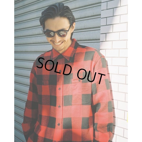 画像2: WACKO MARIA/BLOCK CHECK FLANNEL SHIRT（RED）［ブロックチェックフランネルシャツ-24春夏］ (2)