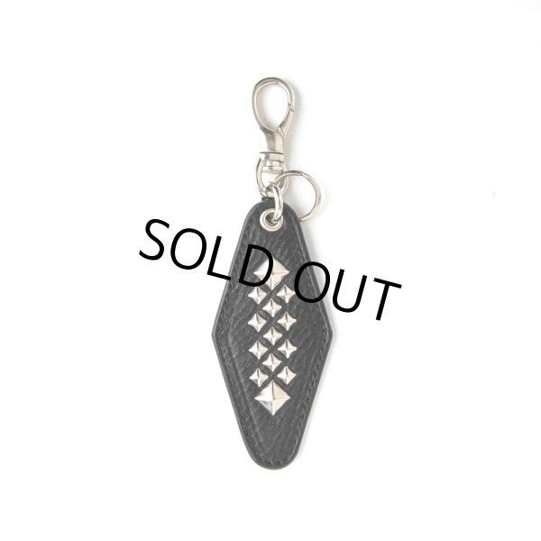 画像1: CALEE/STUDS LEATHER ASSORT KEY RING ＜TYPE I＞ C（BLACK/C）［スタッズレザーキーリング-24春夏］ (1)