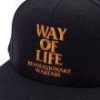 画像3: RATS/EMBROIDERY CAP "WAY OF LIFE"（BLACK/MARIGOLD）［スナップバックキャップ-24春夏］ (3)