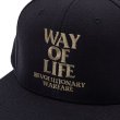 画像3: RATS/EMBROIDERY CAP "WAY OF LIFE"（BLACK/ASH GOLD）［スナップバックキャップ-24春夏］ (3)