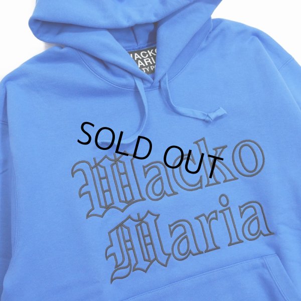 画像2: WACKO MARIA/HEAVY WEIGHT PULL OVER HOODED SWEAT SHIRT（BLUE）［プルオーバーパーカー-24春夏］ (2)