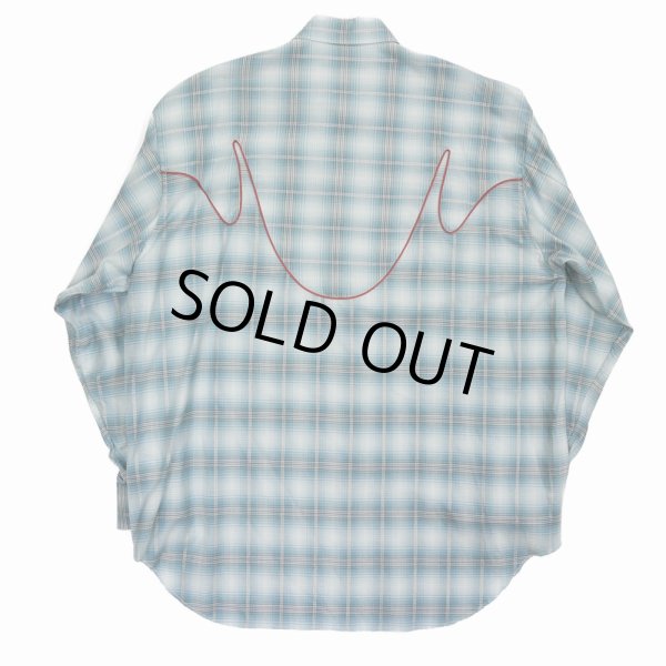 画像2: 【30%OFF】DAIRIKU/Check Western Over Shirt（Aqua）［チェックウエスタンオーバーシャツ-24春夏］ (2)