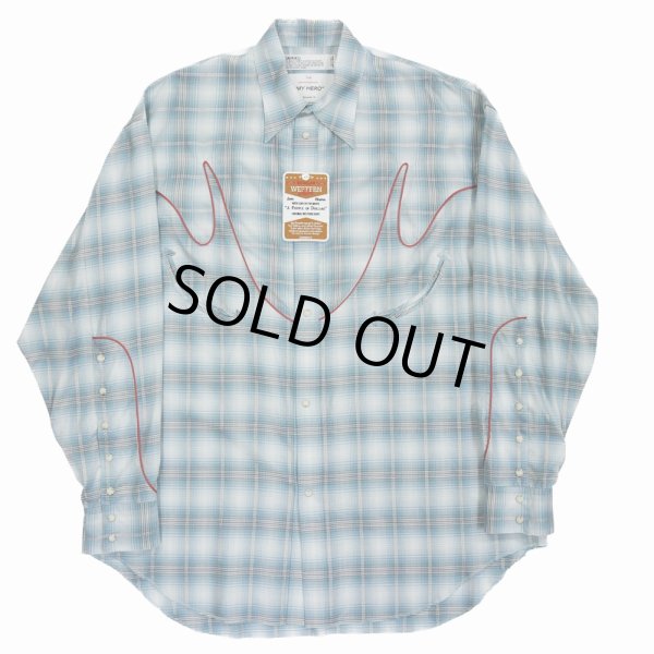 画像1: 【30%OFF】DAIRIKU/Check Western Over Shirt（Aqua）［チェックウエスタンオーバーシャツ-24春夏］ (1)