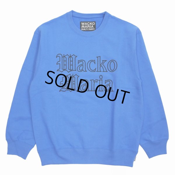 画像1: WACKO MARIA/HEAVY WEIGHT CREW NECK SWEAT SHIRT（BLUE）［クルーネックスウェット-24春夏］ (1)
