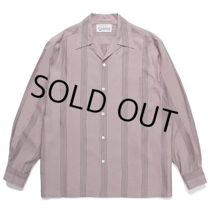 画像: WACKO MARIA/STRIPED OPEN COLLAR SHIRT（PURPLE）［ストライプオープンカラーシャツ-24春夏］