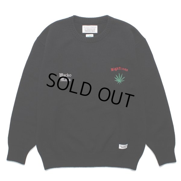 画像1: WACKO MARIA/HIGH TIMES / CLASSIC KNIT SWEATER（BLACK）［クラシックニットセーター-24春夏］ (1)