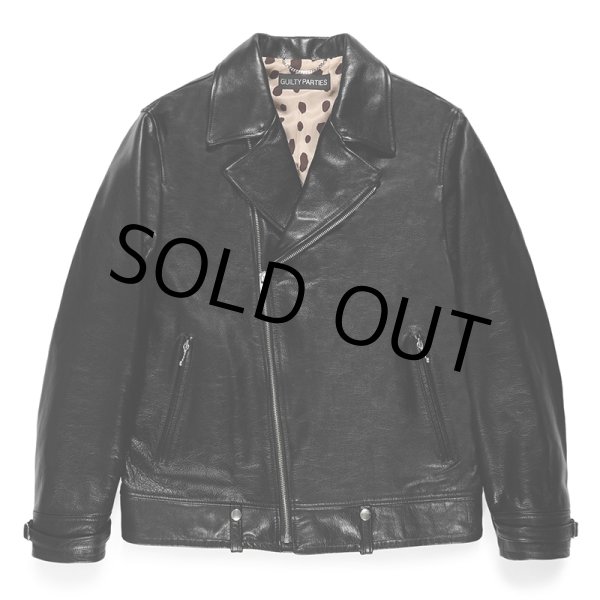 画像1: WACKO MARIA/COWHIDE LEATHER DOUBLE RIDERS JACKET（BLACK）［レザーダブルライダースJKT-24春夏］ (1)