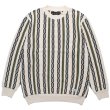 画像1: WACKO MARIA/STRIPED JACQUARD KNIT SWEATER（TYPE-1）（BEIGE）［ストライプジャガードセーター-24春夏］ (1)