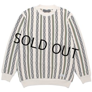 画像: WACKO MARIA/STRIPED JACQUARD KNIT SWEATER（TYPE-1）（BEIGE）［ストライプジャガードセーター-24春夏］