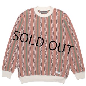 画像: WACKO MARIA/STRIPED JACQUARD KNIT SWEATER（TYPE-1）（BROWN）［ストライプジャガードセーター-24春夏］