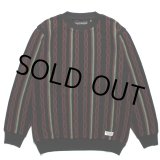画像: WACKO MARIA/STRIPED JACQUARD KNIT SWEATER（TYPE-1）（BLACK）［ストライプジャガードセーター-24春夏］