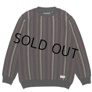 画像: WACKO MARIA/STRIPED JACQUARD KNIT SWEATER（TYPE-1）（BLACK）［ストライプジャガードセーター-24春夏］