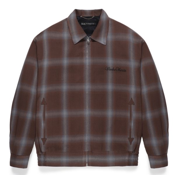 画像1: WACKO MARIA/OMBRE CHECK 50'S JACKET（BROWN）［オンブレチェック50'S JKT-24春夏］ (1)