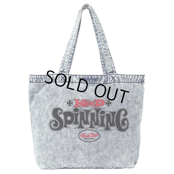 画像1: PORKCHOP/SPINNING DENIM TOTEBAG（CHEMICAL WASH DENIM）［デニムトートバッグ-24春夏］ (1)