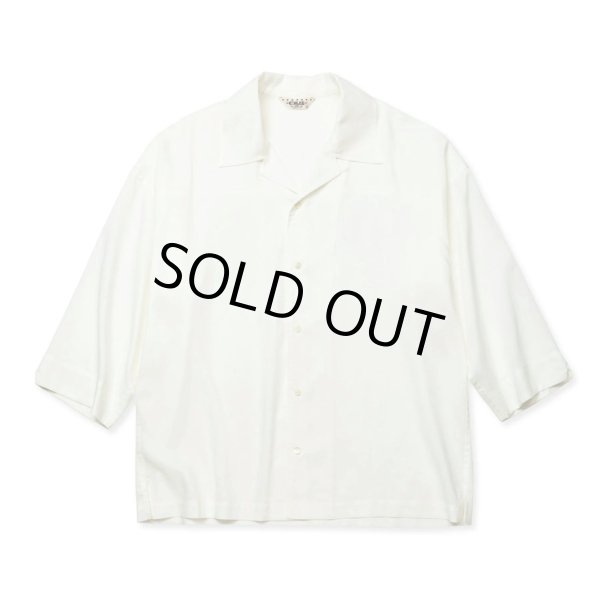 画像1: CALEE/3/4 SLEEVE R/P DROP SHOULDER SH（WHITE）［7分袖ドロップショルダーシャツ-24春夏］ (1)