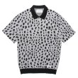 画像1: WACKO MARIA/LEOPARD JACQUARD KNIT POLO SHIRT（GRAY）［レオパードジャガードニットポロシャツ-24春夏］ (1)