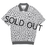 画像: WACKO MARIA/LEOPARD JACQUARD KNIT POLO SHIRT（GRAY）［レオパードジャガードニットポロシャツ-24春夏］