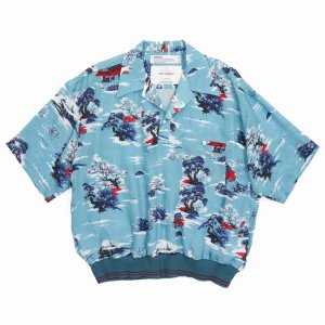 画像: DAIRIKU/"Cliff" Aloha Rib Shirt（Blue）［アロハリブシャツ-24春夏］