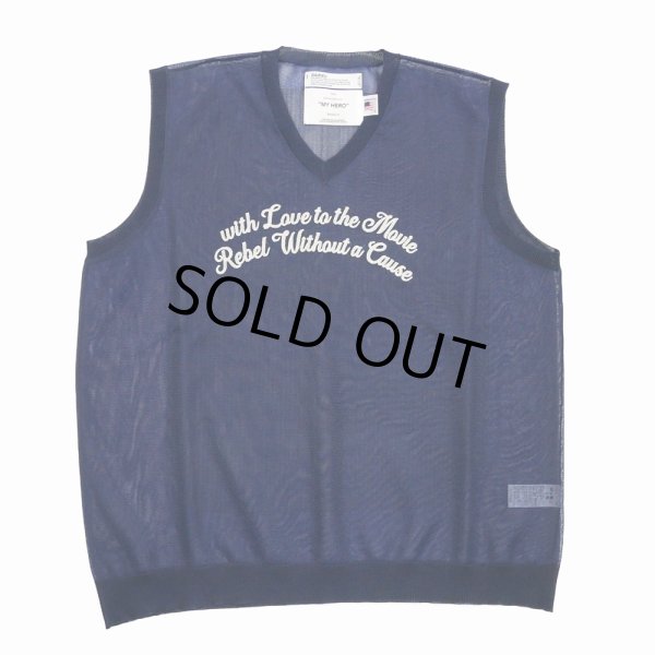 画像1: DAIRIKU/"Letter" Skeleton Knit Vest（Skeleton Navy） 【30%OFF】［スケルトンベスト-24春夏］ (1)