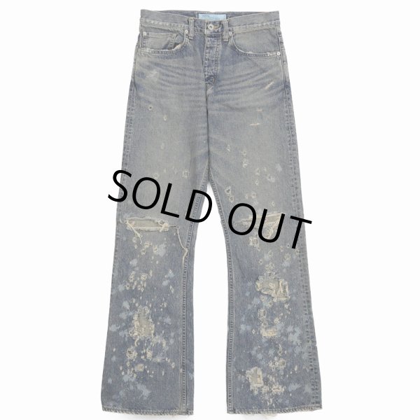 画像1: DAIRIKU/"Damage" Flare Denim Pants（Indigo） 【30%OFF】［"ダメージ"フレアデニムパンツ-24春夏］ (1)
