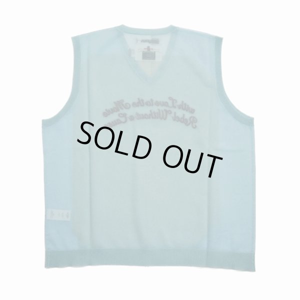 画像2: DAIRIKU/"Letter" Skeleton Knit Vest（Skeleton Light Blue）［スケルトンベスト-24春夏］ (2)