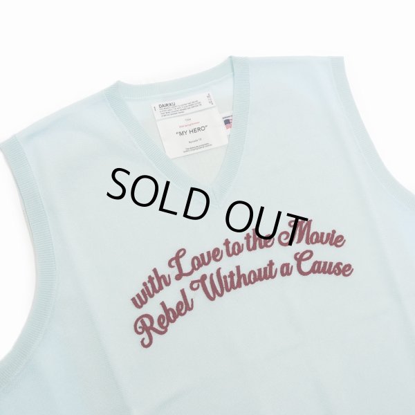 画像3: DAIRIKU/"Letter" Skeleton Knit Vest（Skeleton Light Blue）［スケルトンベスト-24春夏］ (3)